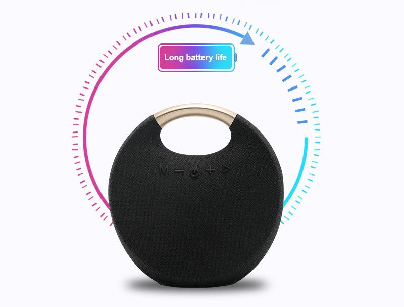 Handle Design Wireless Bluetooth Speaker Fabric Portable Sound Box AUX/TF Card/USB Support for Outdoor Travel Desktop Xmas Gifts