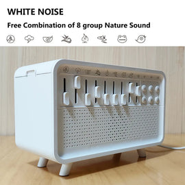 Wireless Sleeping Bluetooth Speaker White Noise Sleep Machine with Oil Diffuser Simulated Flame Light Air Humidifier Sleep Timer