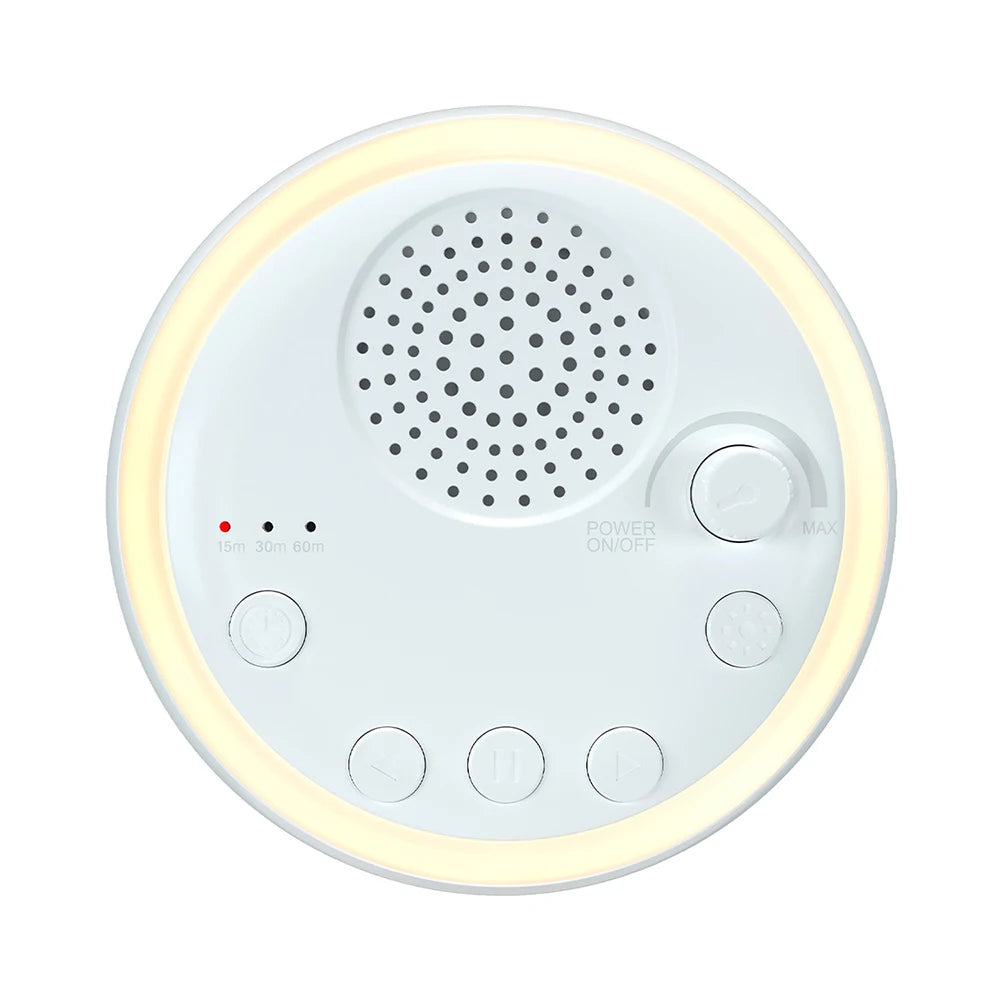 White Noise Machine Mini Baby Sleep Machine Built-in Night Light 16 Soothing Sounds 15/30/60 min Timer for Baby Kids Adults