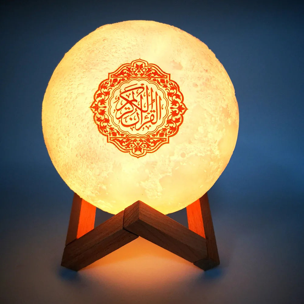 Moon Quran Speaker Light, Portable Quran Speaker APP Control Remote Small Moon Light Night Light with Bluetooth
