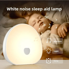 White Noise Sound Machine Portable Baby Sleep Machine 10 Soothing Sounds LED Night Light Built-in Rechargeable Battery USB