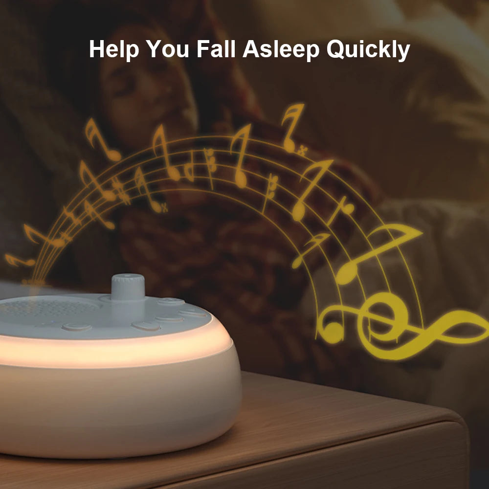 White Noise Machine Mini Baby Sleep Machine Built-in Night Light 16 Soothing Sounds 15/30/60 min Timer for Baby Kids Adults