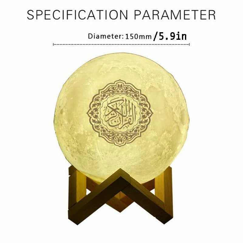 Moon Quran Speaker Light, Portable Quran Speaker APP Control Remote Small Moon Light Night Light with Bluetooth