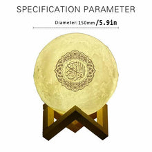 Load image into Gallery viewer, Moon Quran Speaker Light, Portable Quran Speaker APP Control Remote Small Moon Light Night Light with Bluetooth