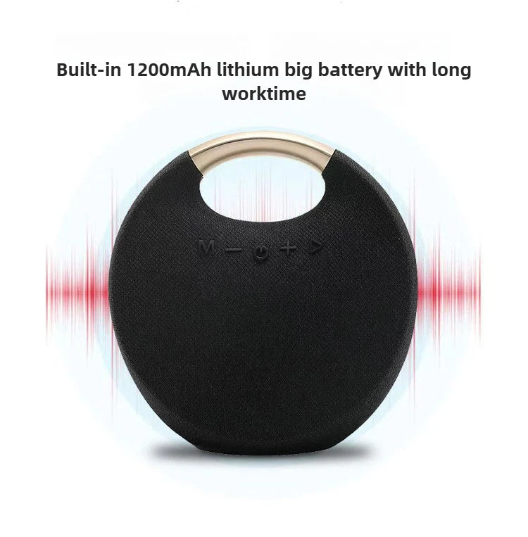 Handle Design Wireless Bluetooth Speaker Fabric Portable Sound Box AUX/TF Card/USB Support for Outdoor Travel Desktop Xmas Gifts